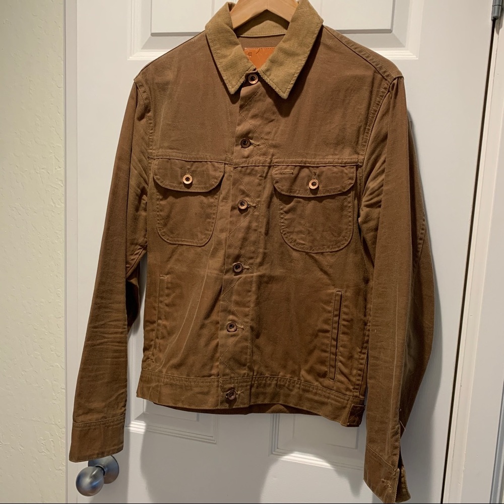 Taylor Stitch Tan Waxed Canvas Long Haul Jacket